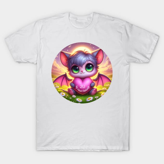 Cute Chibi Bat Girl T-Shirt by PlayfulPandaDesigns